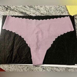 New Victoria’s Secret PINK Sexy illusion purple Logo no show Thong Panties M